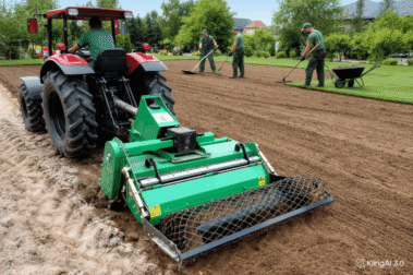 Realizacja zakładania trawnika z rolki przez firmę ogrodniczą Magiczne Ogrody Kozacki.