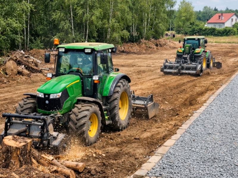 Przygotowanie terenu pod budowę — usługi ciągnikowe Trzebnica